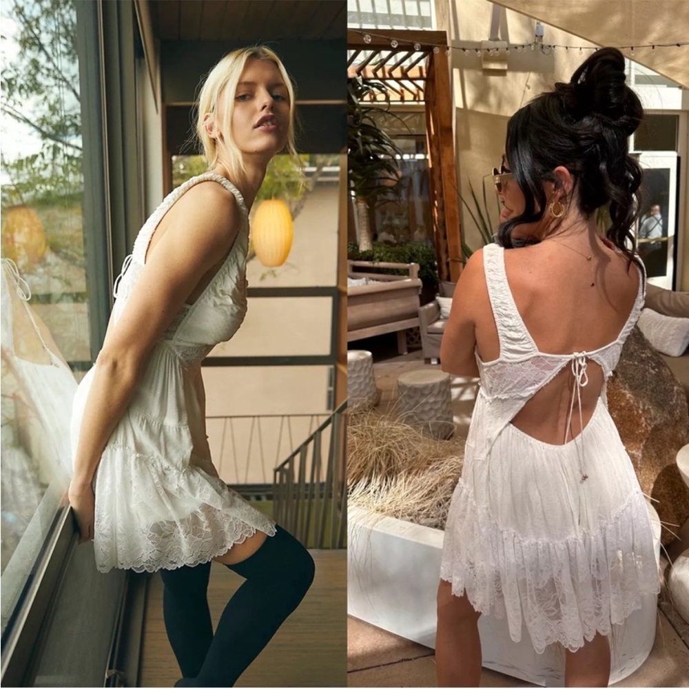 FREE PEOPLE Spring Fling Lace Romper NEW Ivory